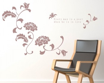 Beautiful Flowers with Love Quotes Vinyl Art Decal Beautiful Flowers with Love Quotes Vinyl Art Decal